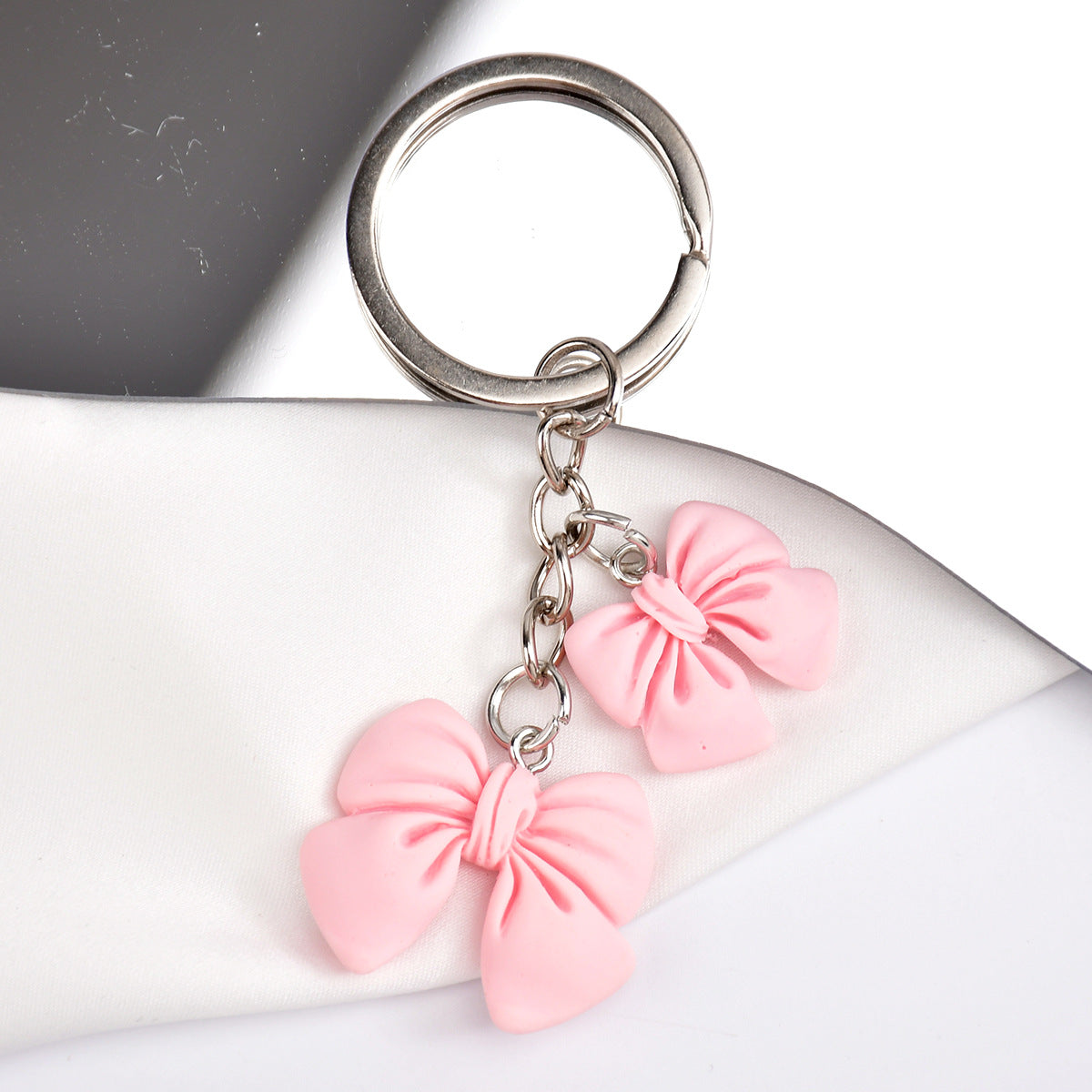 Wholesale  Candy Color Bow Flower Pendant  Keychain