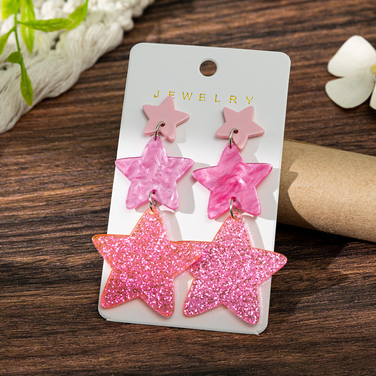 Wholesale Teacher's Day Addition, Subtraction, Multiplication and Division Number Symbols Wood Earrings