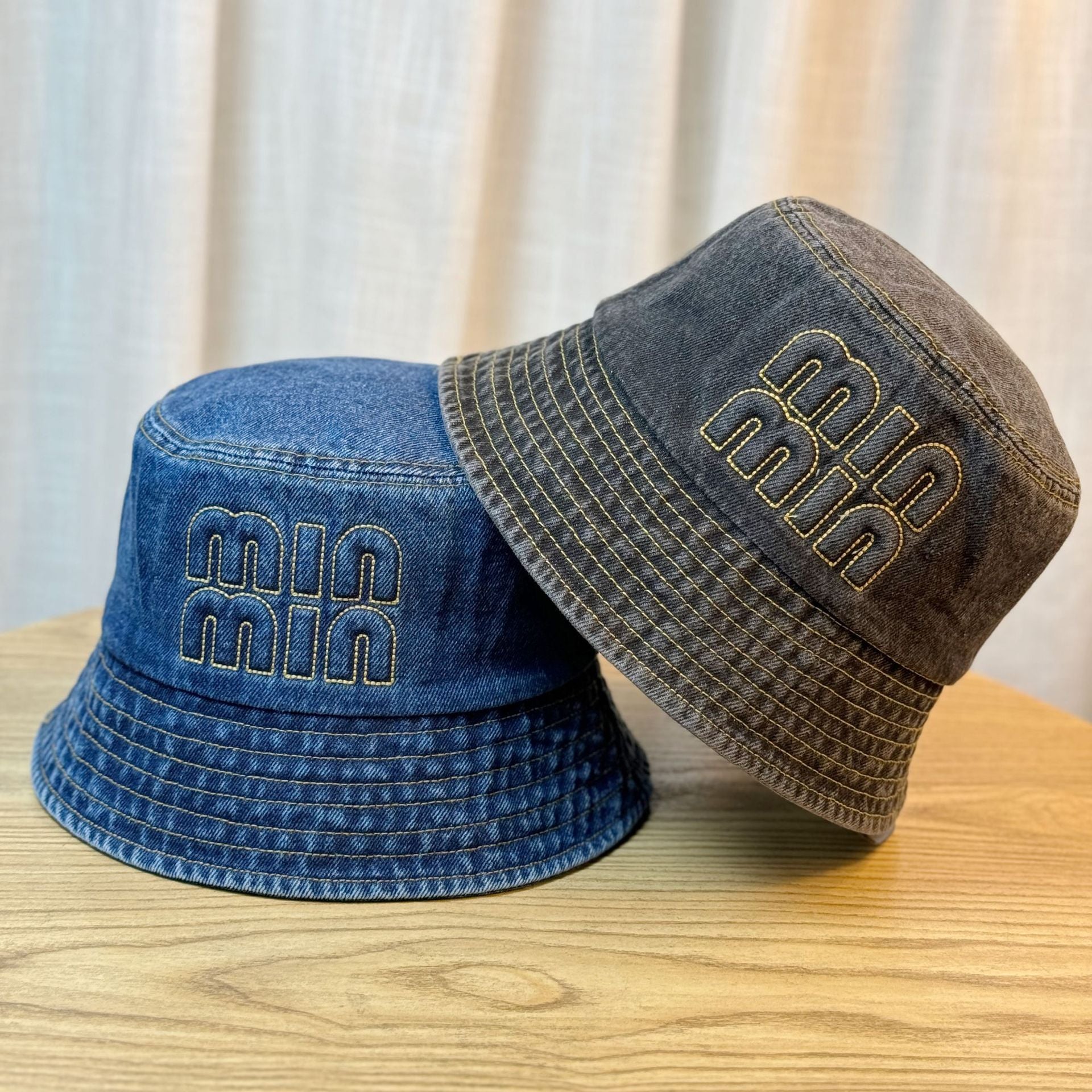 Wholesale Denim Fisherman Hat  All-match Min Style Letter Big Head  Sunshade Hat