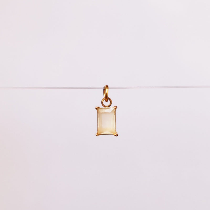 Wholesale stainless steel DIY twelve birthday stones colored zircon lock 18K gold plated pendant