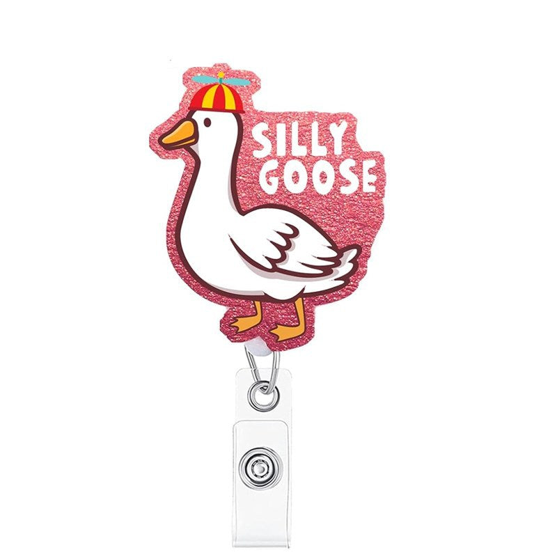 Wholesale Acrylic Glitter Heart Doctor Retractable Rotating Badge Reel Keychain ACC-KC-LingYu003