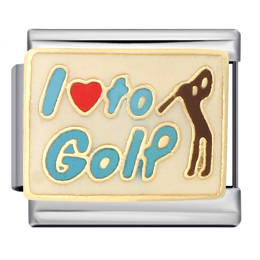 Wholesale Italian Charm Bracelet 9mm DIY Splicing Removable Sports Hobbies Stainless Steel Composable Bracelet