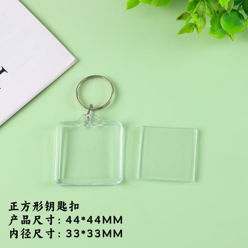 Wholesale Calligraphy Acrylic Keychain Blank Photo Frame - Trendy Fashion Accessory Gift for Party