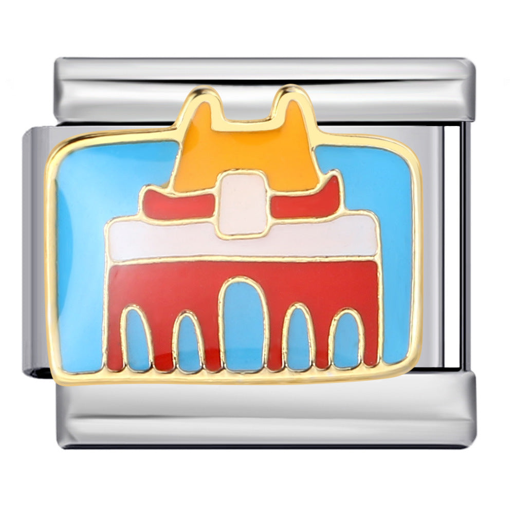 Wholesale Italian Charm Bracelet 9mm DIY Splicing Removable Architectural Sign Stainless Steel Composable Bracelet