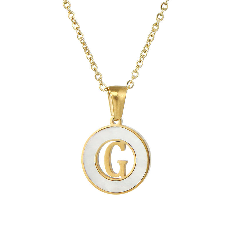 Wholesale hollow Stainless Steel metal 26 English letter necklace