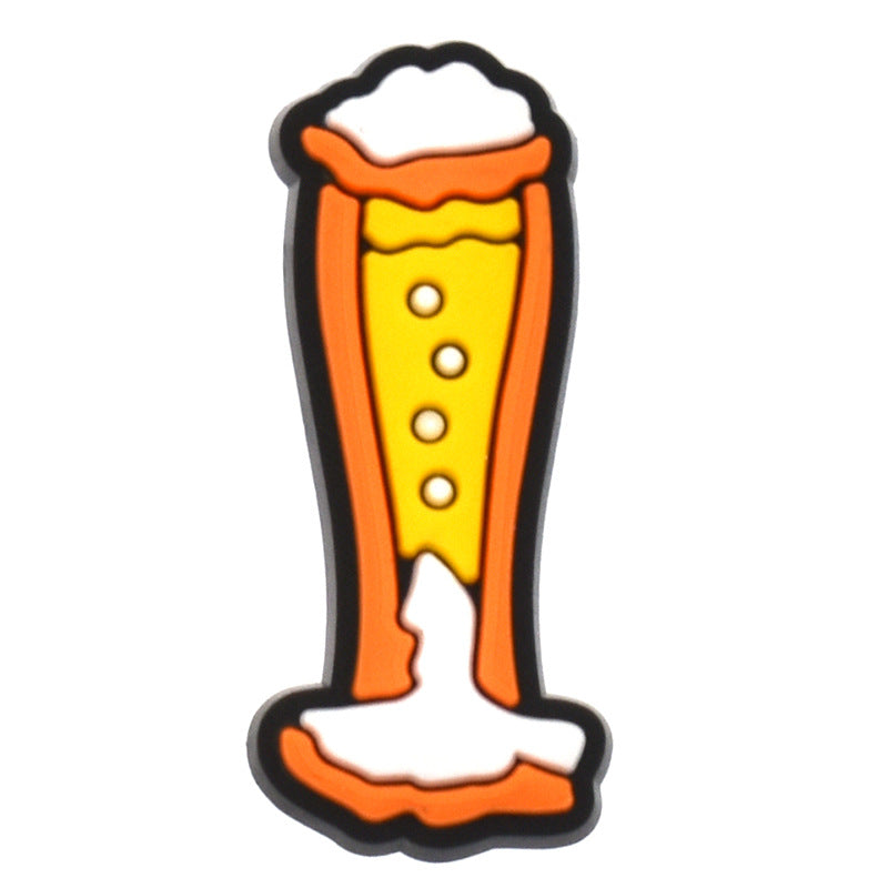 Wholesale Random 100pcs beer  PVC Soft Rubber Shoe Buckle Decoration