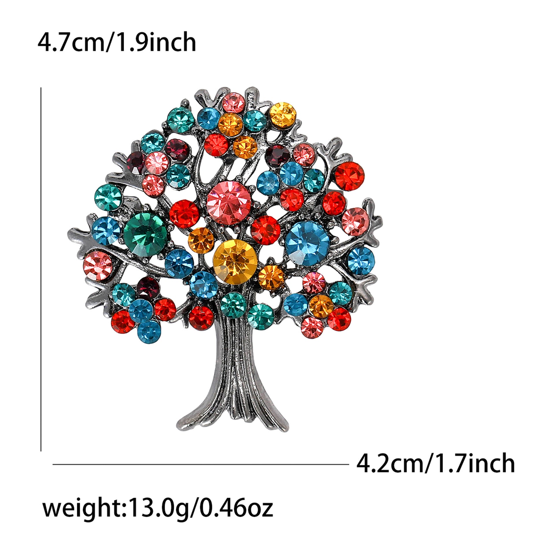 Wholesale Chic Tree Of Life Brooch Pin Alloy Rhinestone Red Women S Fashion Accessory Party Gift Resale