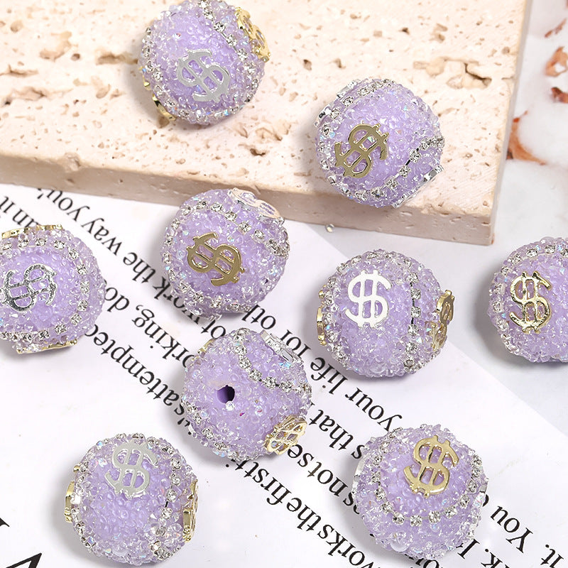Wholesale of 5pcs Water Diamond USD Sugar Beads Diamond Ball Beads ACC-BDS-BLG010