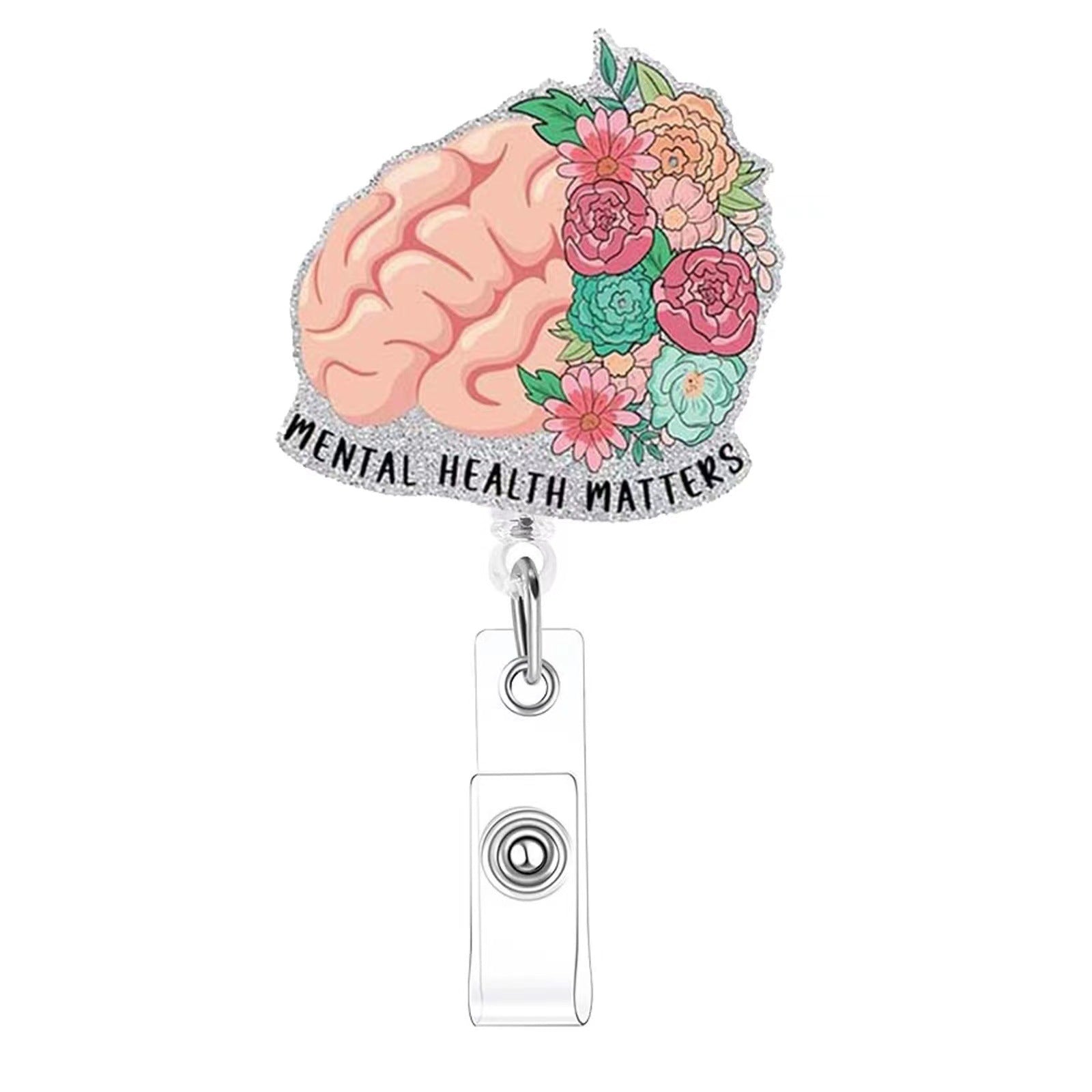Wholesale Acrylic Organ Brain Heart Doctor Nurse Day Telescopic Rotating Badge Keychain ACC-KC-LingYu007