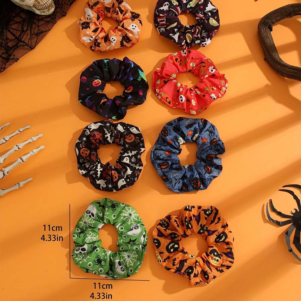 Wholesale Halloween Printed Fabric Hair Scrunchies ACC-HS-Mulin001