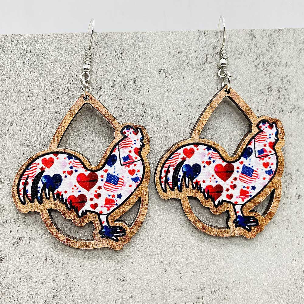 Wholesale  Independence Day jewelry five-pointed star American flag earrings