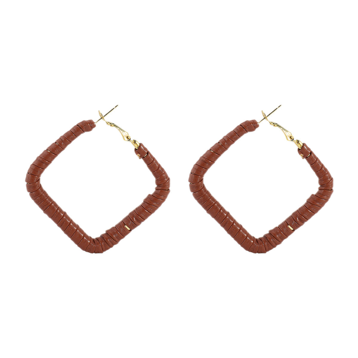 Wholesale retro leather geometric earrings versatile internet celebrity earrings