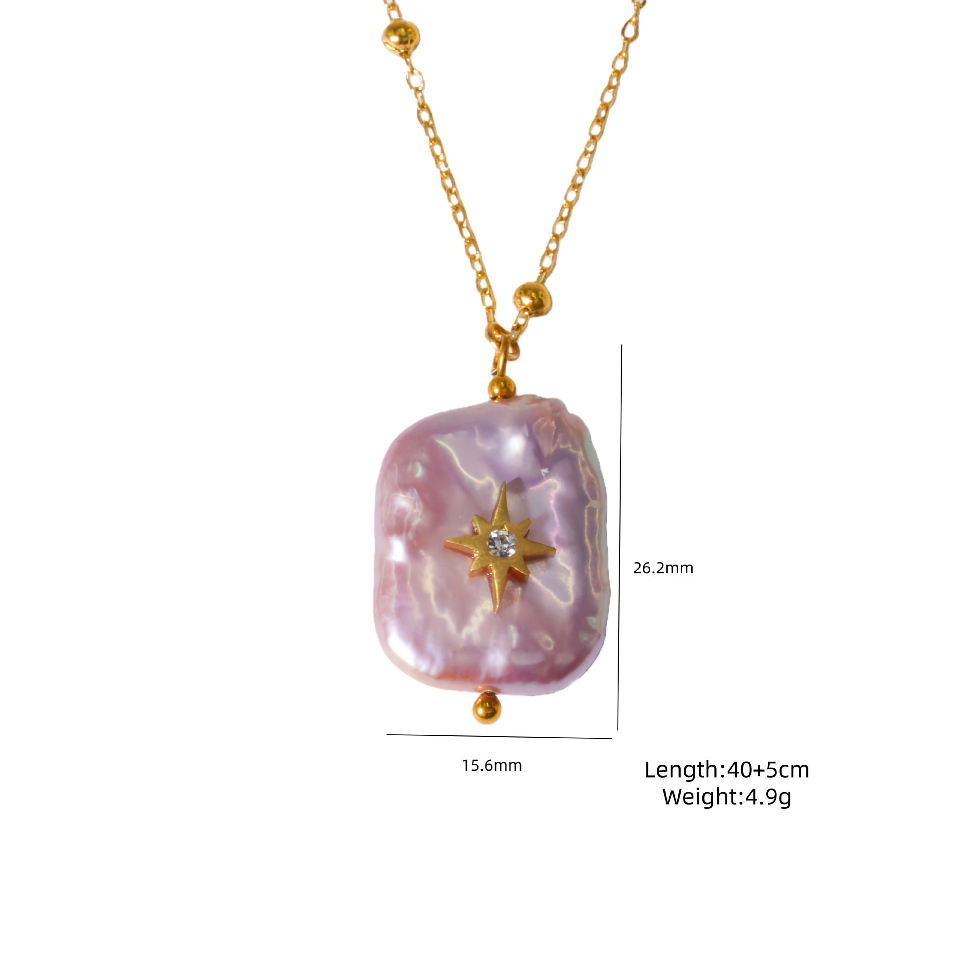 Wholesale 304 Stainless Steel Baroque Pearl Shell Pendant Necklace Electroplated Finish Jewelry Accessory