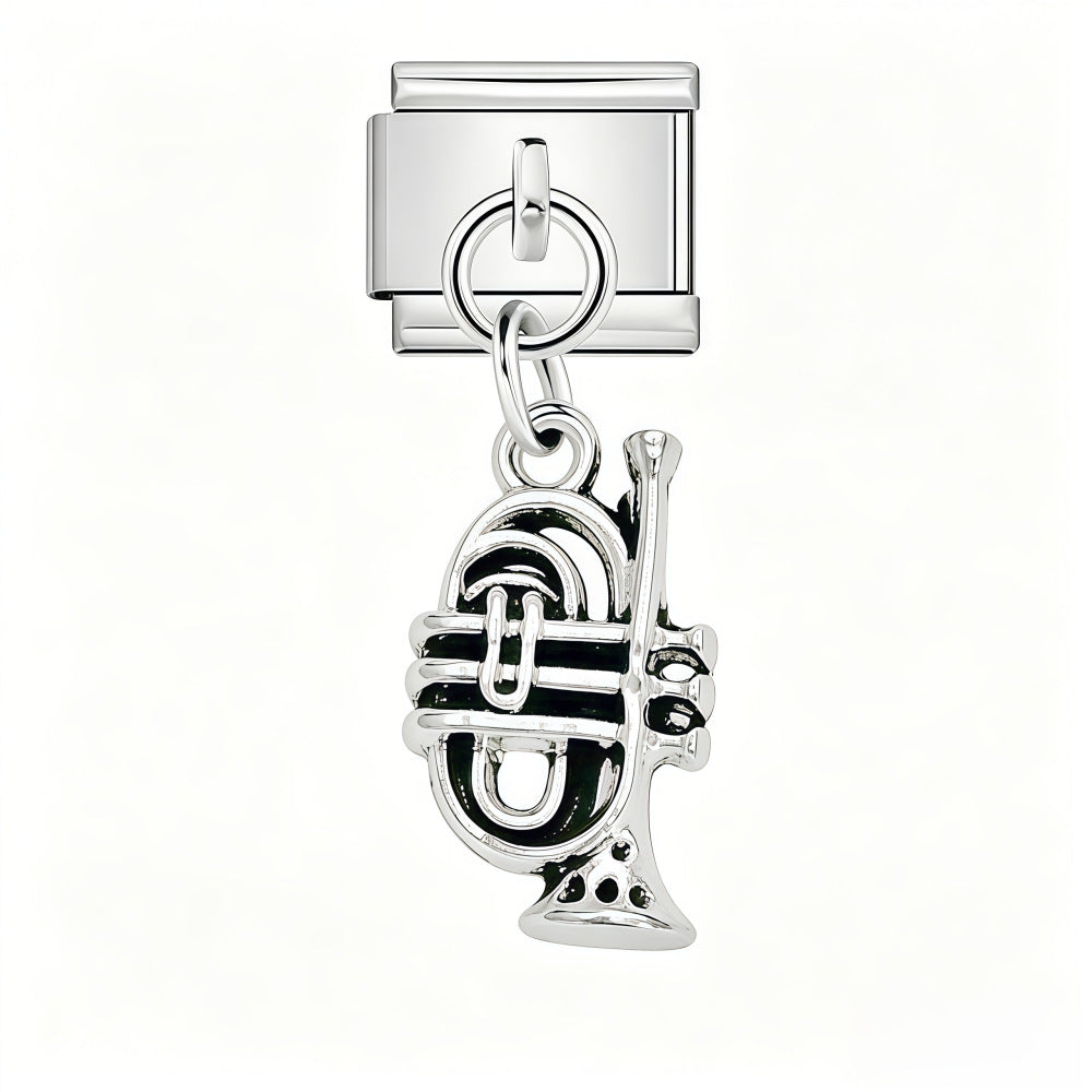 Wholesale Stainless Steel Music Instrument Series Italian Modular Bracelet DIY Pendants Fashion Accessory for Boutique Resale