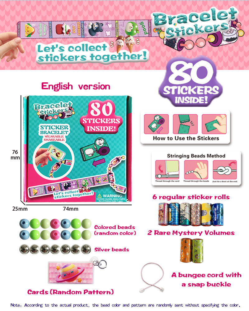Wholesale DIY Personality Beaded Bracelet Tear Sticker Children' s Toy Bracelet