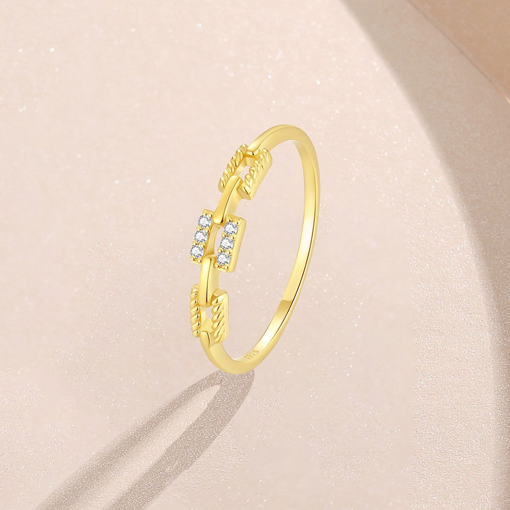 Wholesale S925 Silver Stacked Zirconia Vintage Ring