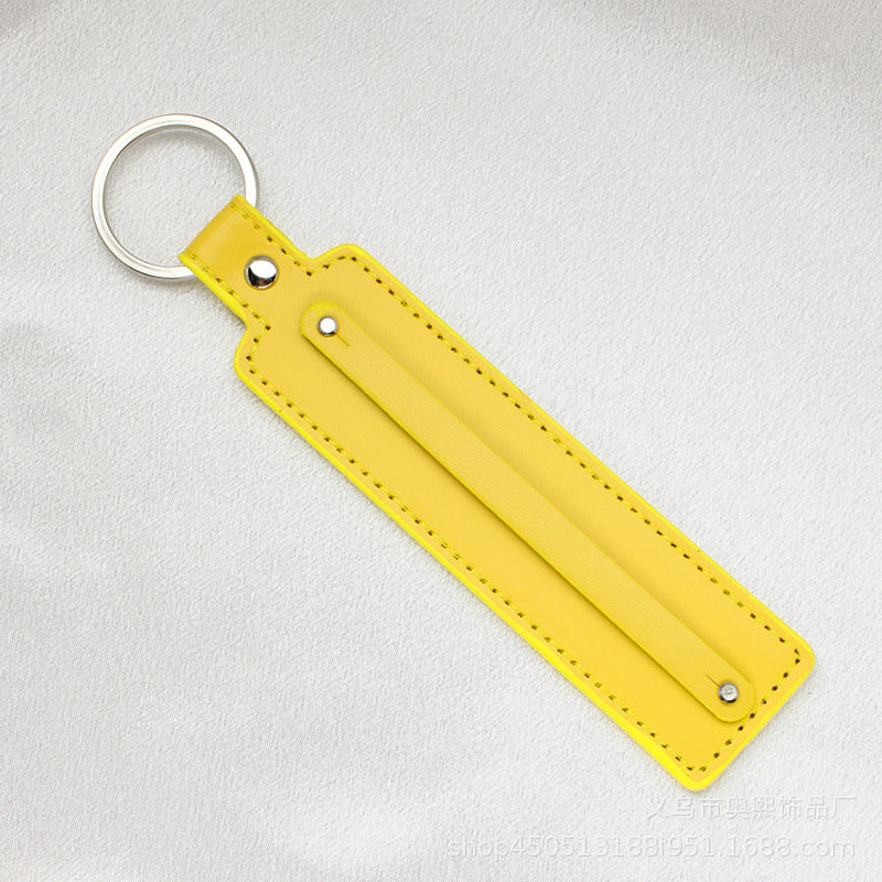 Wholesale Leather 8mm  Alloy Pendant DIY  Keychains