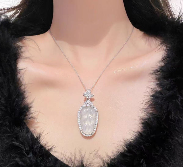 Wholesale Tourmaline  Necklace  Light Luxury Clavicle Chain