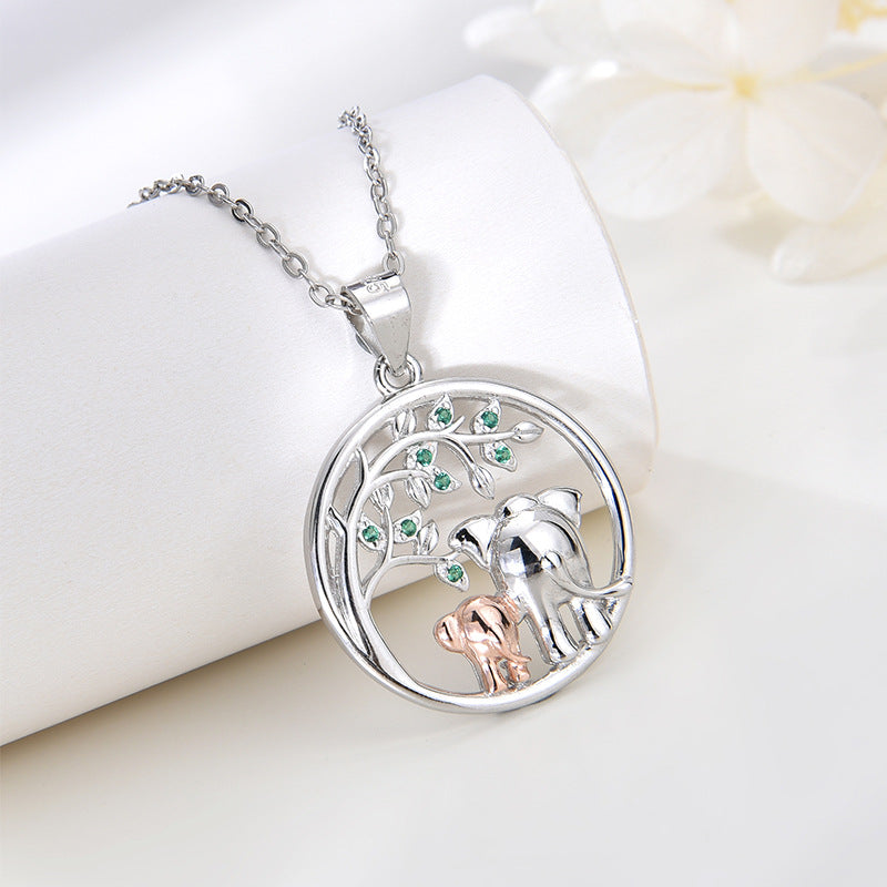 Wholesale 925 Sterling Silver Life Tree Elephant Necklace