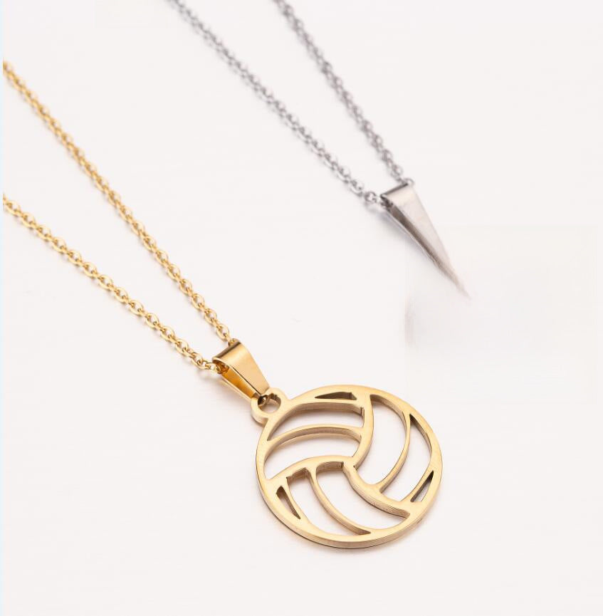 Wholesale  sports accessories volleyball stainless steel pendant necklace