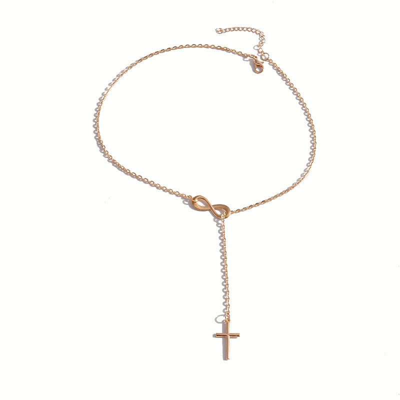Wholesale Alloy  Cross Sweater Necklace