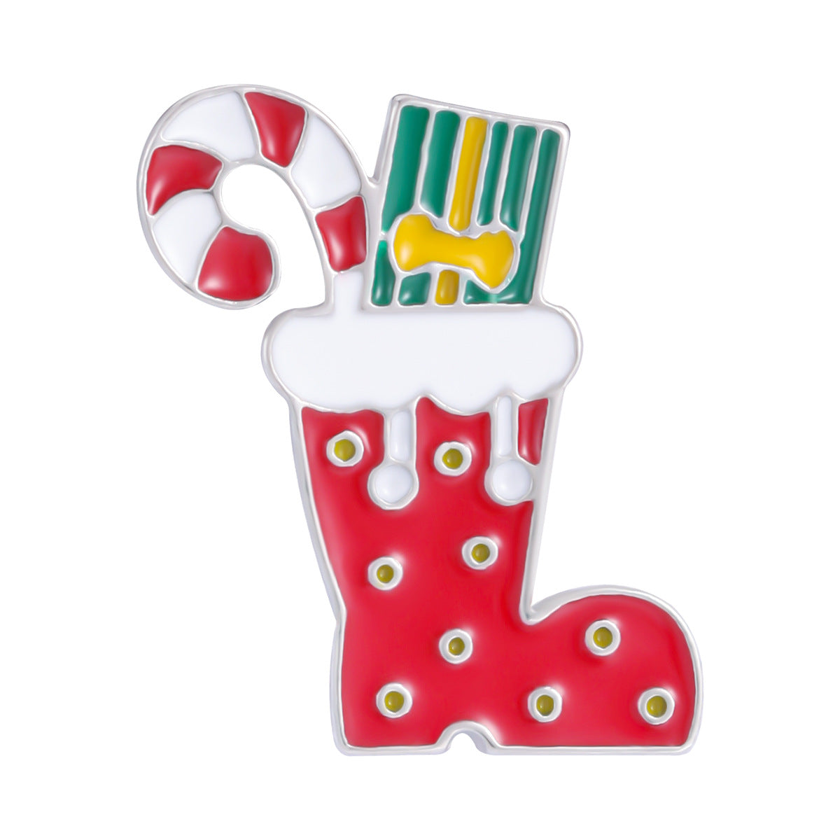 Wholesale Cartoon Cute Christmas Alloy Oil Drop Brooch ACC-BCH-BinLi001