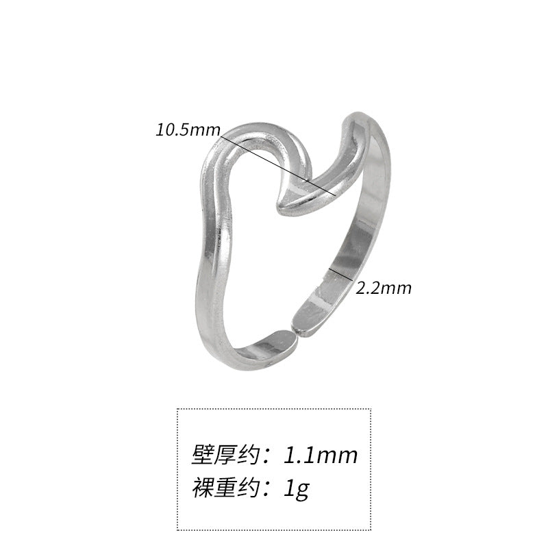 Wholesale titanium steel crown opening non-fading niche ring