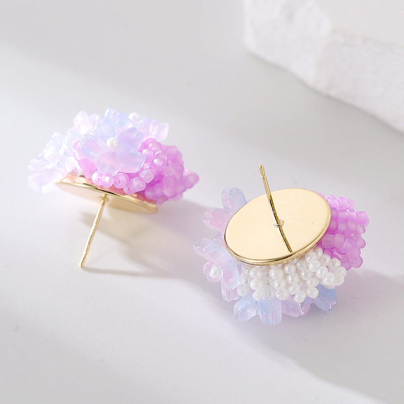 Wholesale  All-match Flower Earrings  Silver Needle Earrings