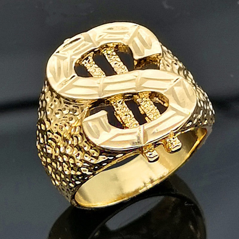 Wholesale 18k gold car flower men' s ring