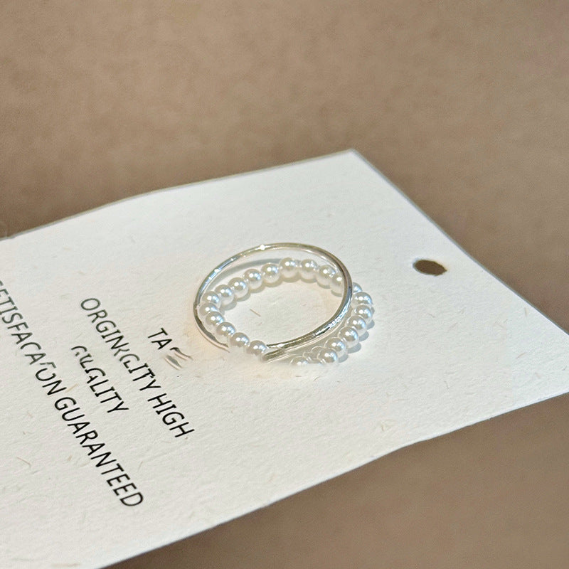 Wholesale 925 Sterling Silver Bow Pearl Cross Ring