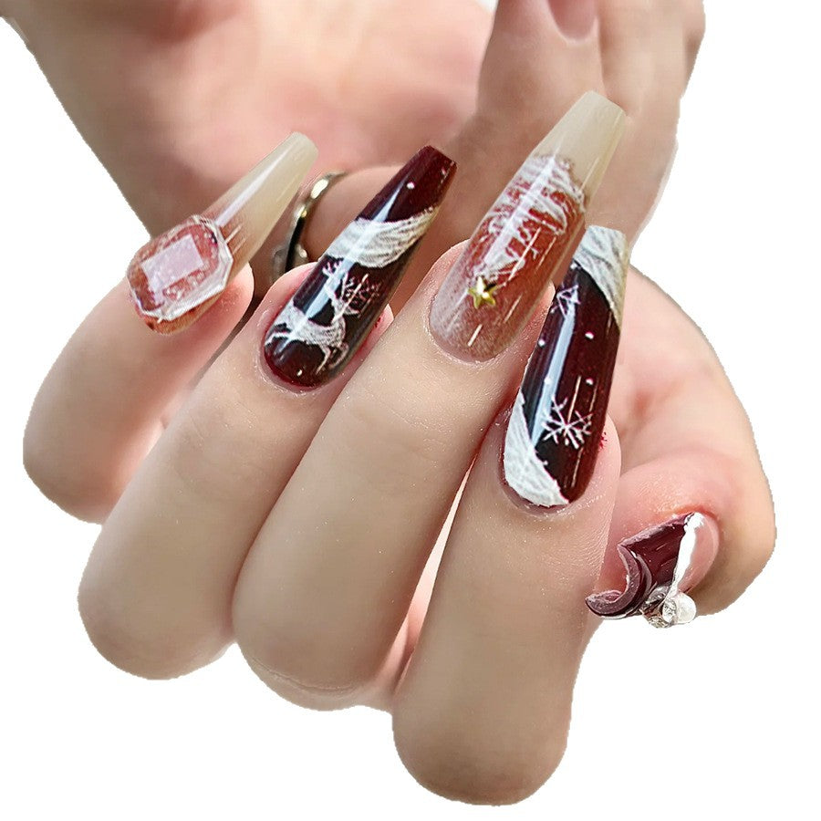 Wholesale 24 Pieces/ box Christmas Red Nails Kits Nail Stickers