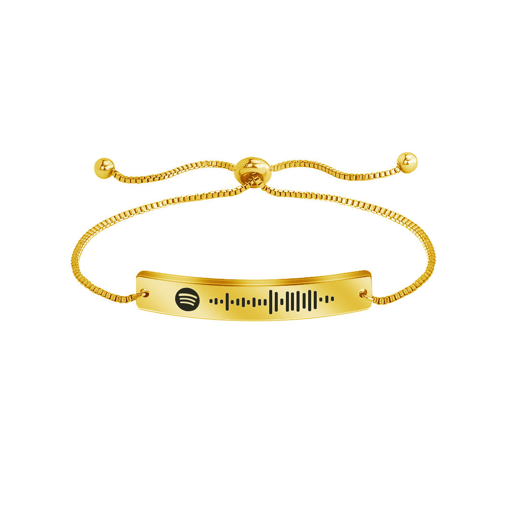Wholesale Gradient Audio Track Adjustable Bracelet Stainless Steel Bracelets DIY Bracelets ACC-BT-BDNS001