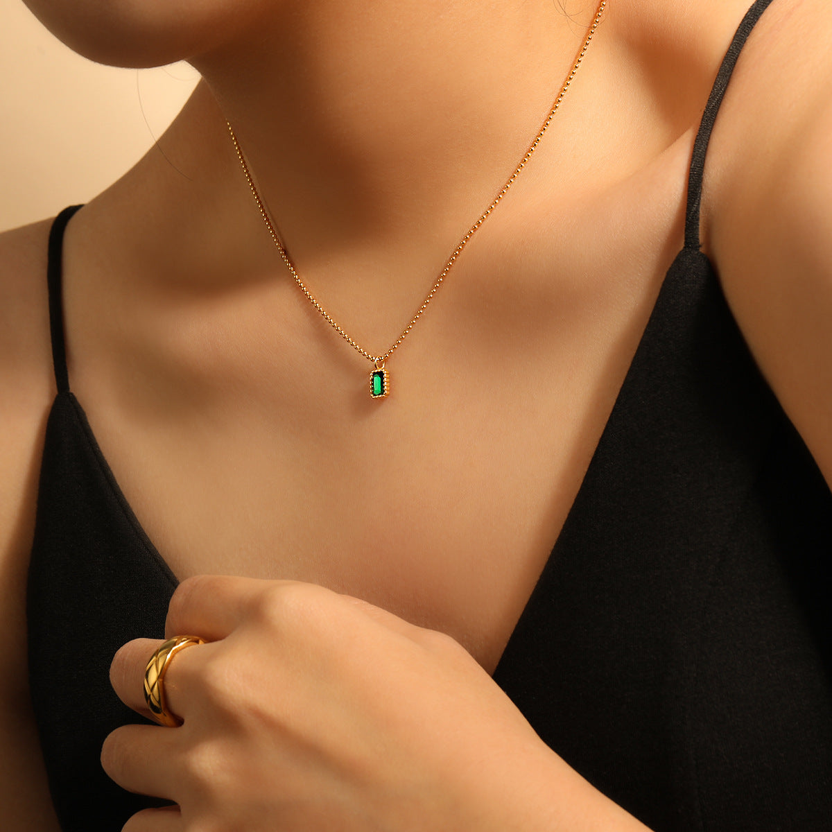 Wholesale Titanium Steel PVD Gold Plated Light Luxury  Necklace