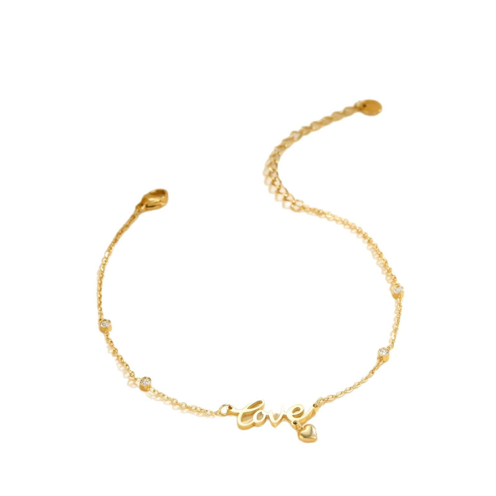 Wholesale  beach anklet letter pendant multi-layer stacked stainless steel non-fading  jewelry