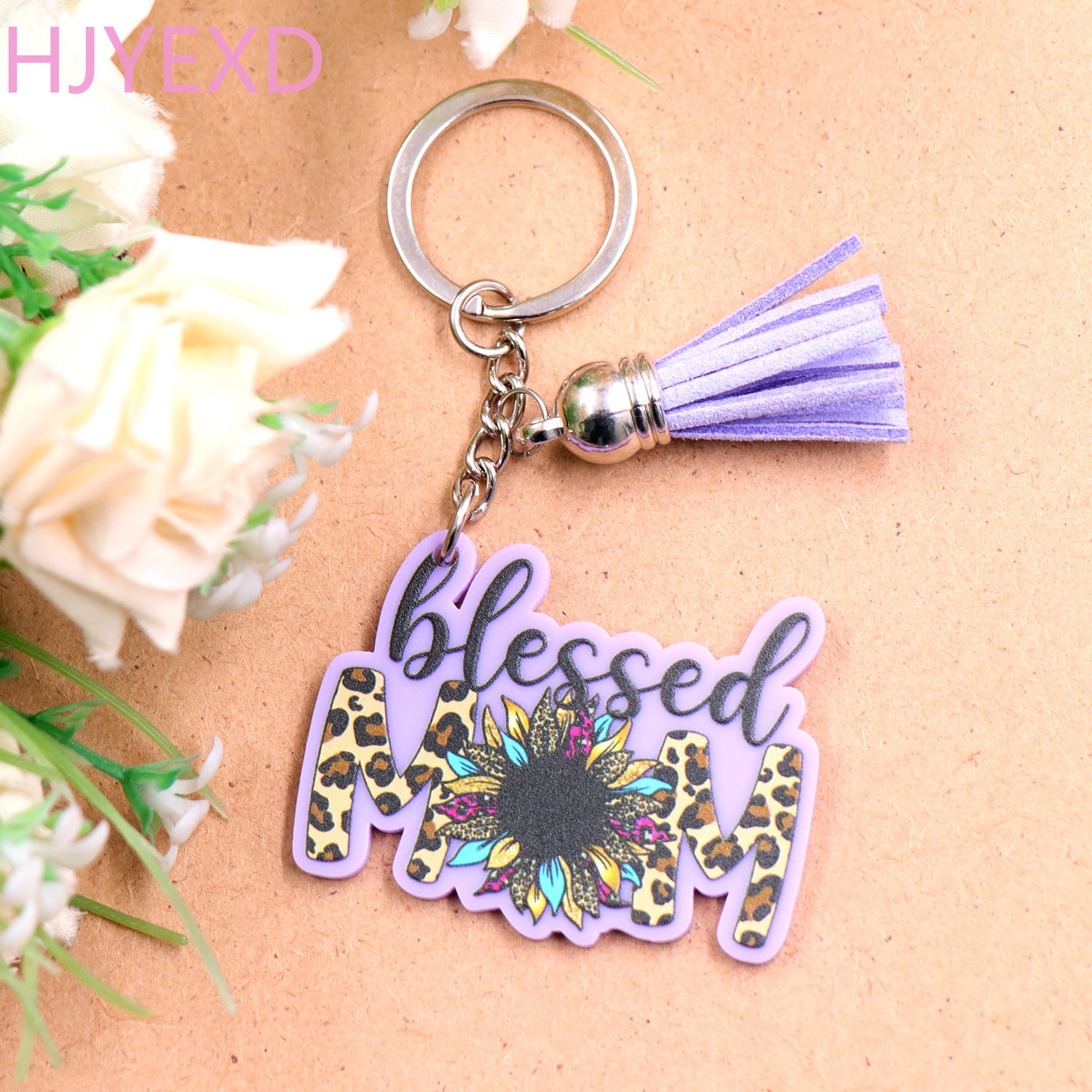 Wholesale MOM Mother's Day Gift Sunflower Acrylic Keychain Creative Keychain ACC-KC-XiaoYan001