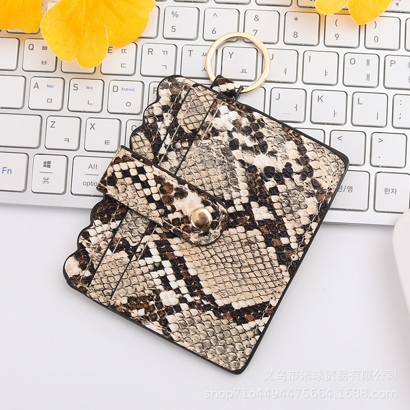 Wholesale Independence Day Cow Print Leopard Print PU Pickup Bag Keychain ACC-KC-MiQiu004