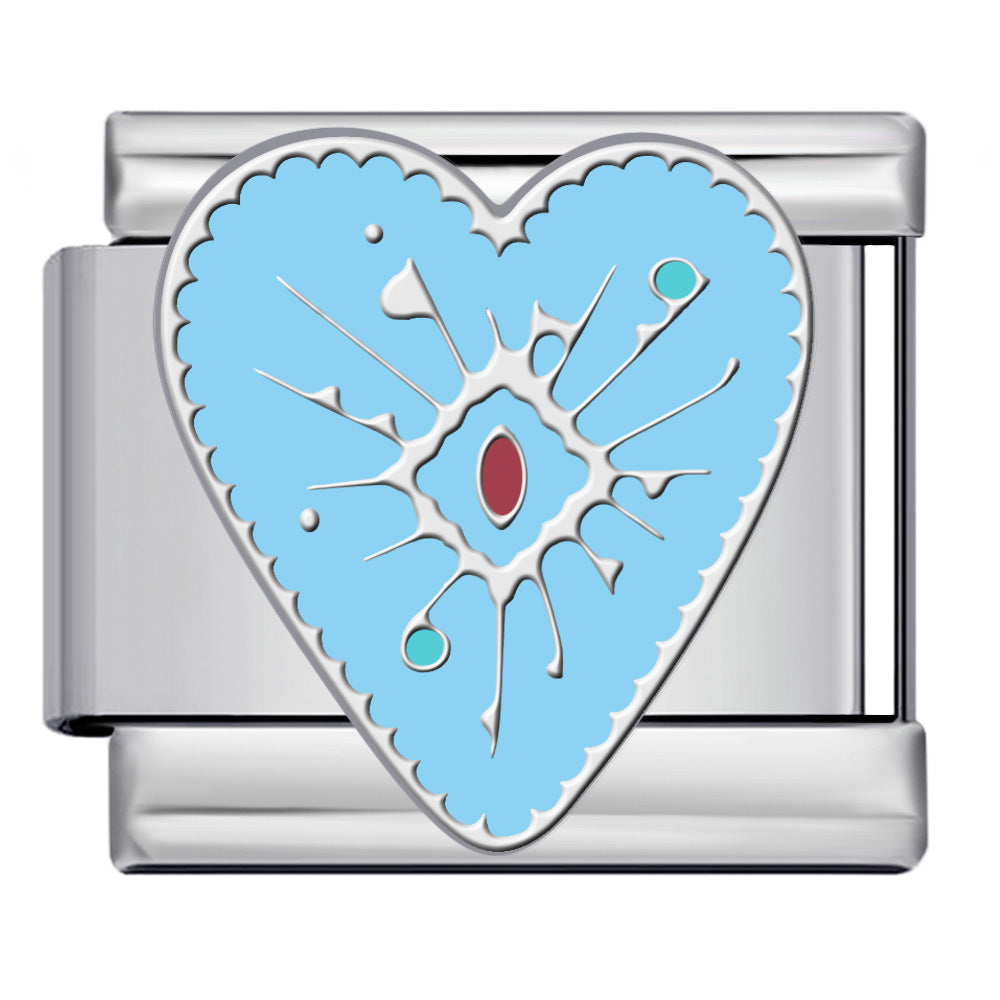 Wholesale Italian Modular Heart-Shaped Five-Pointed Star DIY Titanium Steel  Bracelet