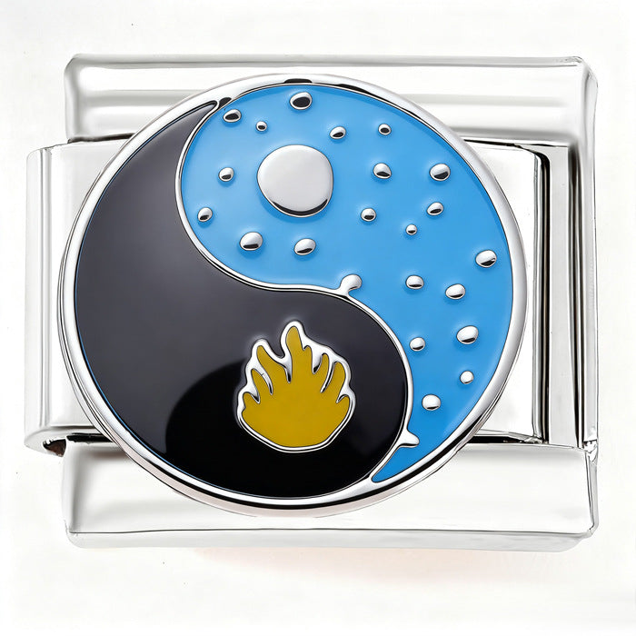 Wholesale Geometric circular oil painting fashion starry sky ocean sunset DIY Composable Bracelet Charms DIY Bracelets