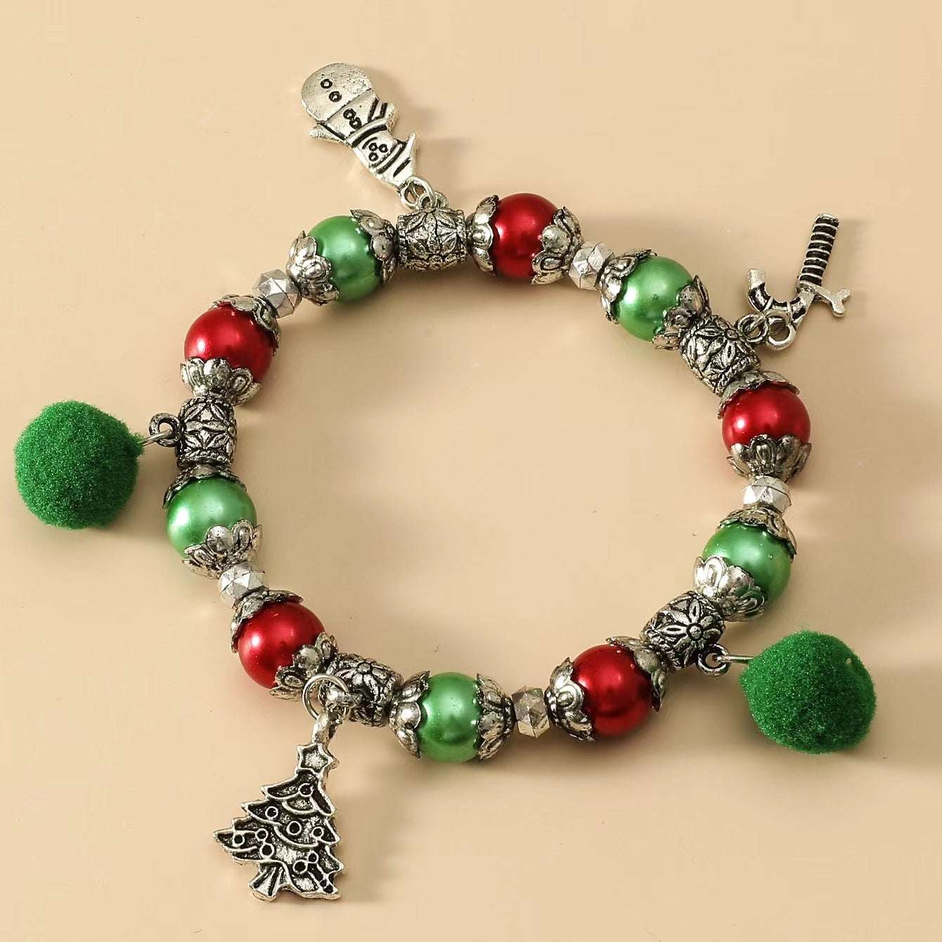 Wholesale Vintage Cute Snowman Christmas Tree Metal Bracelets ACC-BT-MY013