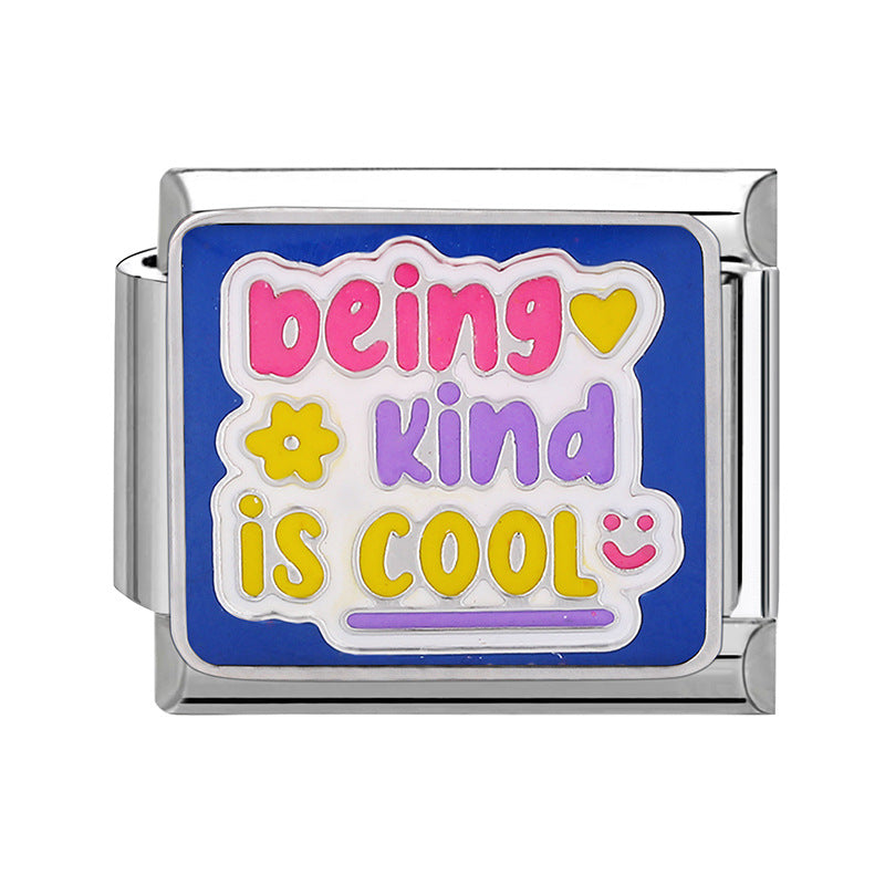 Wholesale Italian Charm Bracelet 9mm DIY Splicing Pet Blue Titanium Steel Composable Bracelet