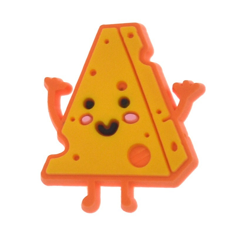 Wholesale Random 100pcs Cartoon Food Series  PVC Soft Rubber Shoe Buckle Decoration