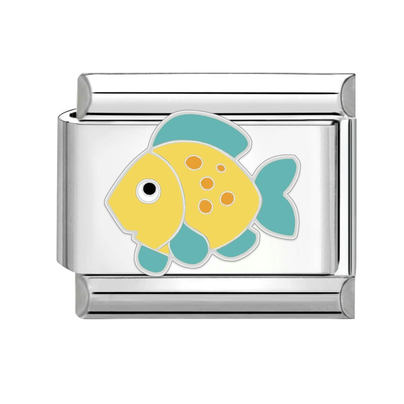 Wholesale Italian modular creative cute Charms animal cartoon DIY jewelry craft bracelet accessories