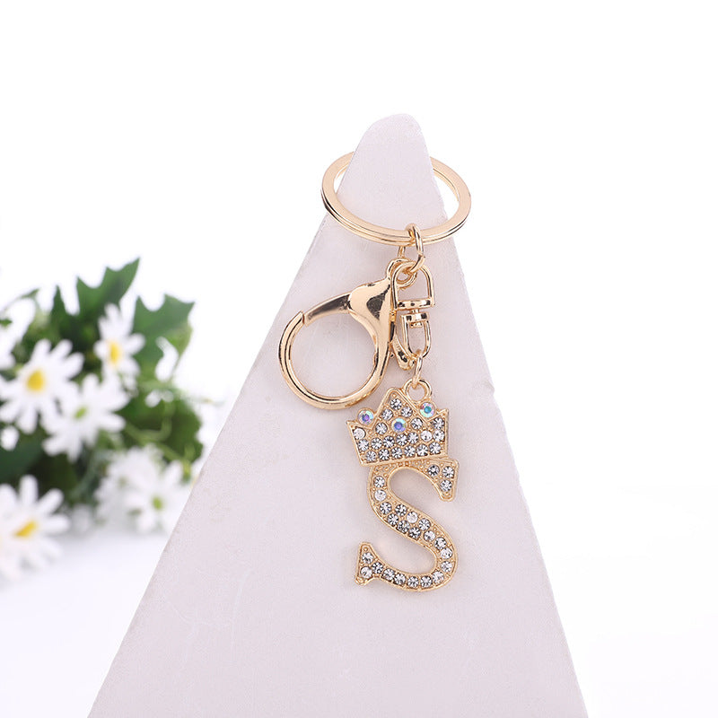 Wholesale Zinc Alloy Rhinestone Letter Keychain ACC-KC-YuanFei003