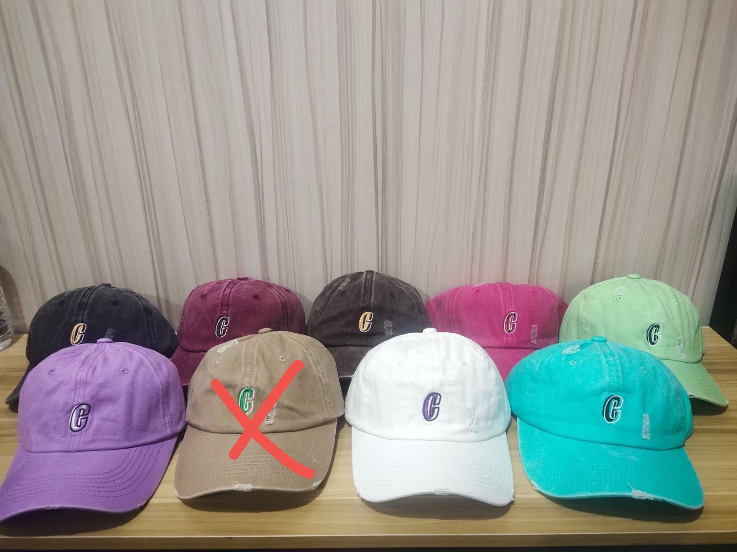 Wholesale Letter Baseball Cap Washed Dopamine Cap Hat ACC-HT-RunXie003