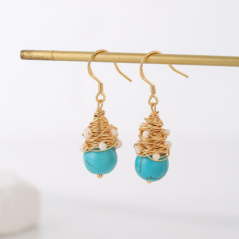 Wholesale turquoise earrings natural turquoise earrings