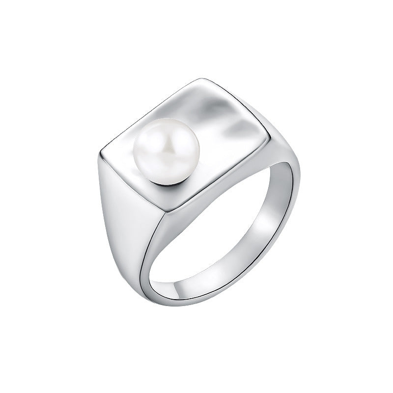 Wholesale  S925 Sterling Silver Pearl Ring  Luxury Rings