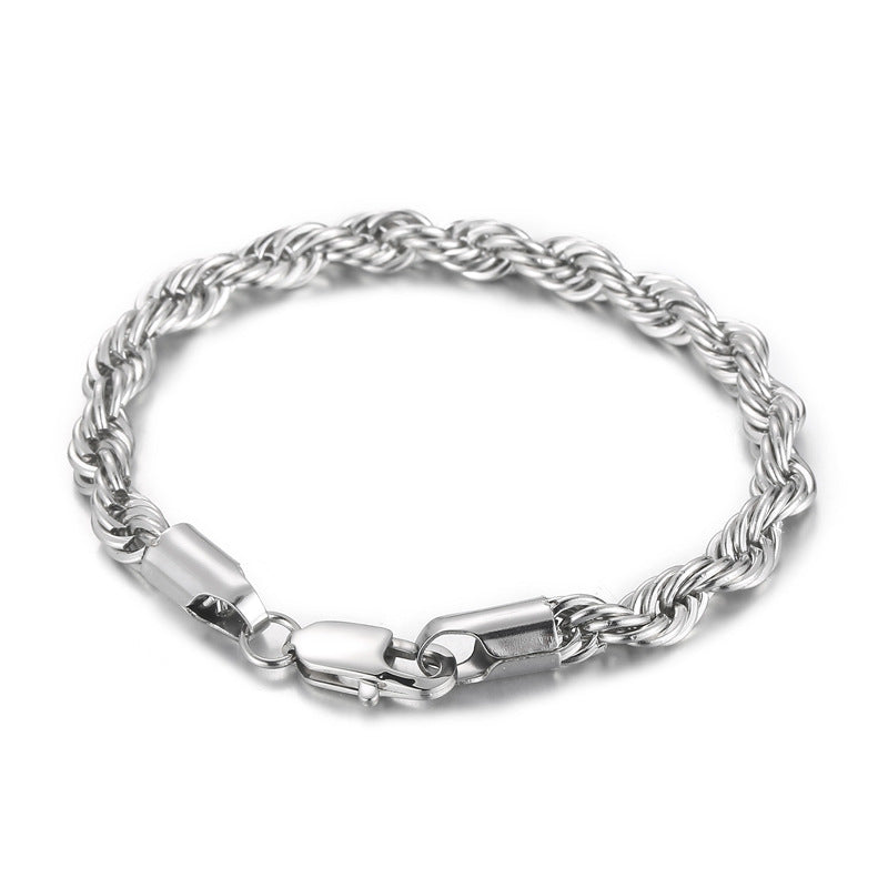 Wholesale Titanium Steel Bracelets Spiral Twist Chain Couple Bracelet ACC-BT-KaLun001