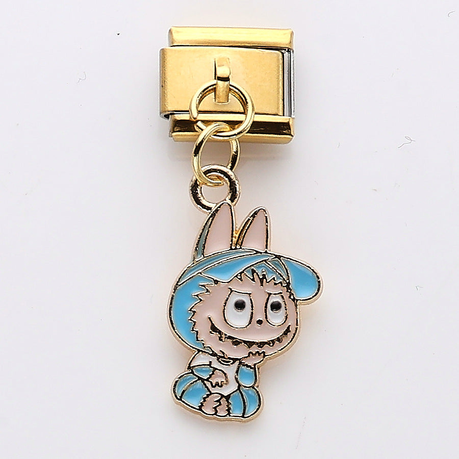 Wholesale 10pcs Italian Charm Bracelet 9mm DIY Splicing Cartoon Cute Stainless Steel Composable Bracelet