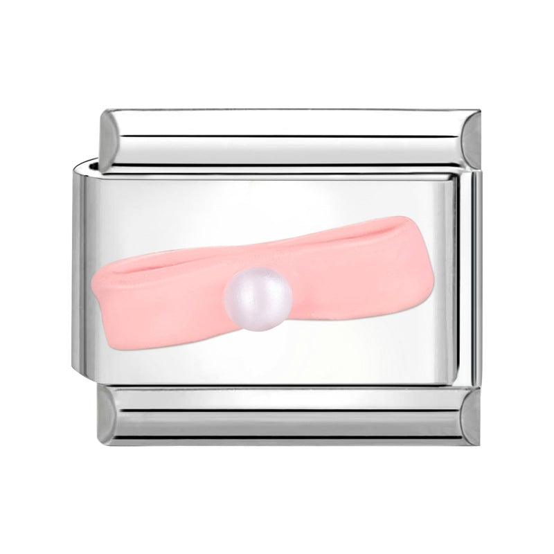 Wholesale Italian Charm Bracelet 9mm DIY Splicing Bow Stainless Steel Composable Bracelet