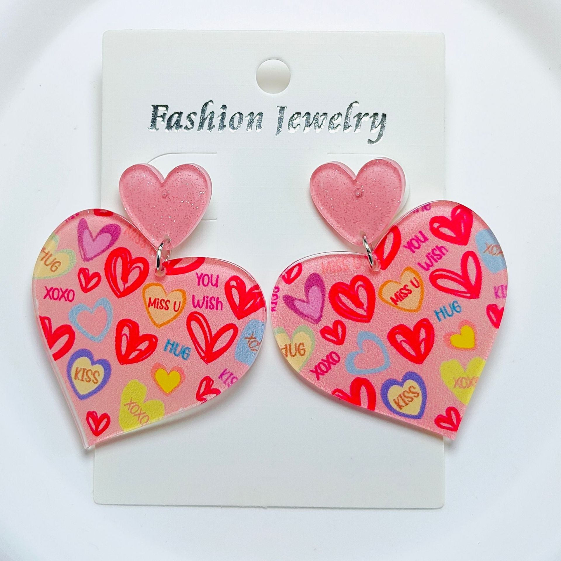 Wholesale Mother's Day Love Acrylic Sheet Letter Earrings ACC-ES-Qiyu013